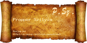 Propper Szilvia névjegykártya