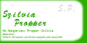 szilvia propper business card